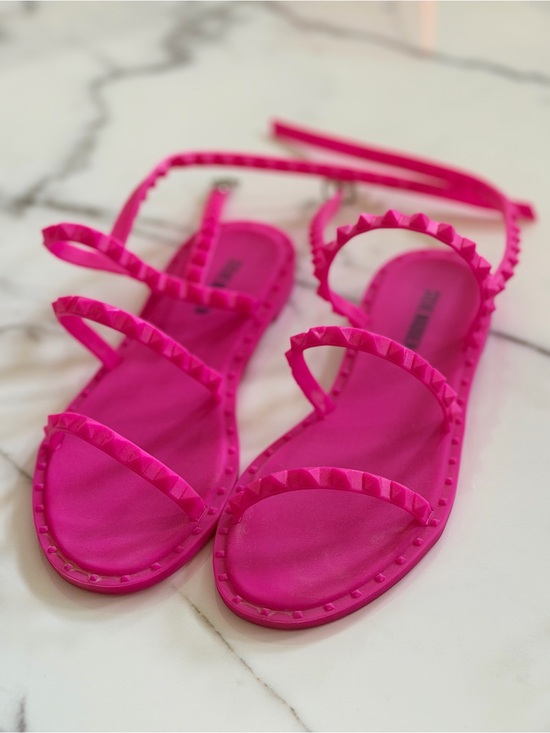 Steve Madden Shoes - Steve Madden Hot Pink Studded Jelly Sandals